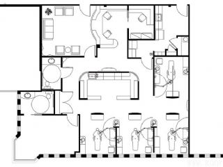 四个椅位牙科诊所平面设计图
