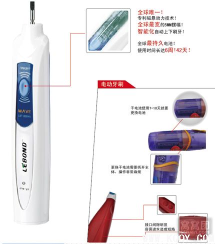 LEBOND力博得 WAVE体验声波系列 充电式声波电动牙刷 LBT-203502A