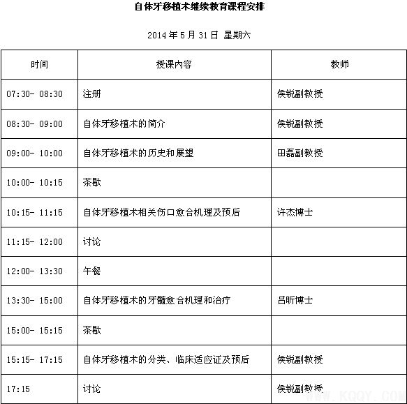 第四军医大学口腔医学院《自体牙移植术》学习班通知
