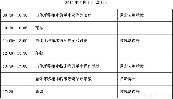 第四军医大学口腔医学院《自体牙移植术》学习班通知